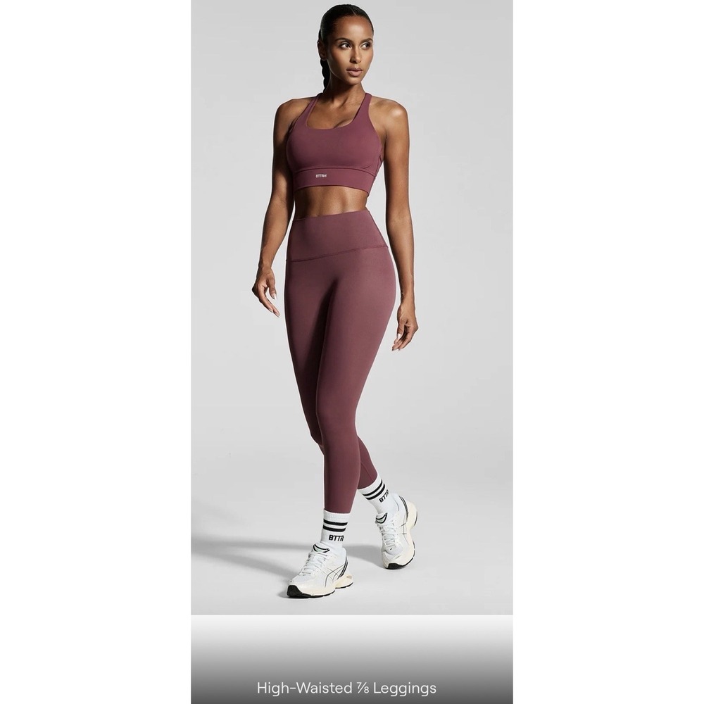 NWT Better Me Burgundy Size Medium 7/8 Leggings High Waisted Tummy Butt Shaping - Picture 2 of 8